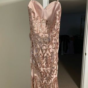 LULUs rose gold dress sz L